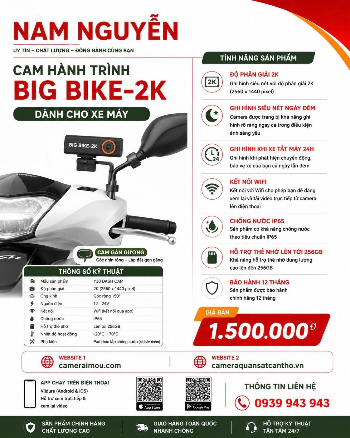 🏍️ CAM HÀNH TRÌNH BIG BIKE-2K – GHI LẠI MỌI HÀNH TRÌNH, AN TÂM MỌI CUNG ĐƯỜNG